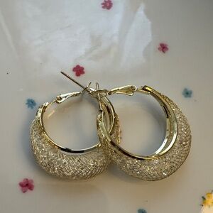 Fashion Jewelry Gold and Silver Textured Earrings
